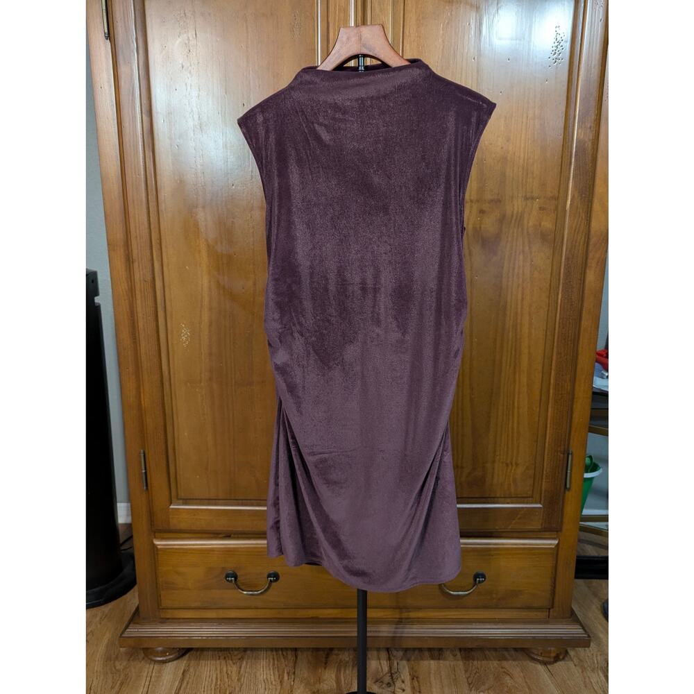 NWT A New Day Sleeveless Ruched Velvet Dress – Burgundy (Size L)